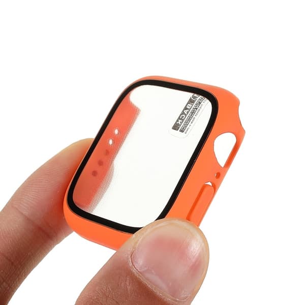 Apple Watch (41mm) matte cover with tempered glass - Orange Orange
