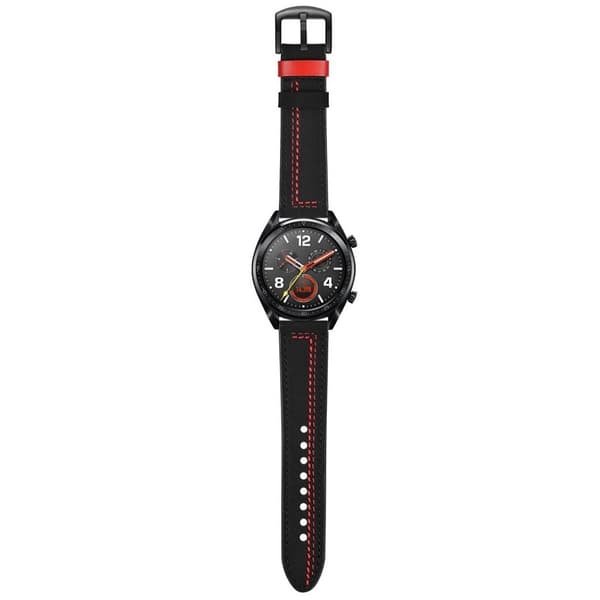 Huawei Watch GT / GT 2 42 / 46mm / Magic ægte læder Urrem - Sort Black