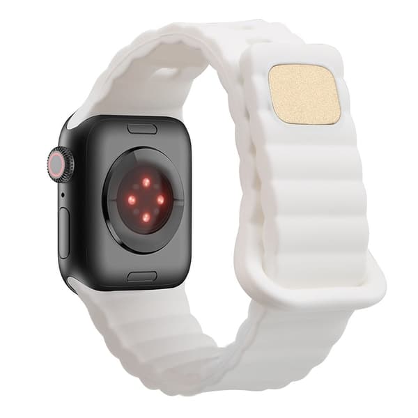 Apple Watch Series 8 (41 mm) klokkerem i silikon med knapp - Hvit White