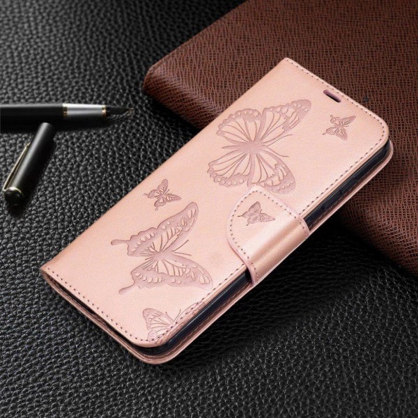 Butterfly Nokia 2.3 flip kotelot - Ruusukulta Pink