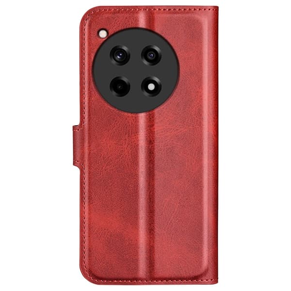 OnePlus 12R / OnePlus Ace 3 nahkainen lompakokkotelo - Punainen Red