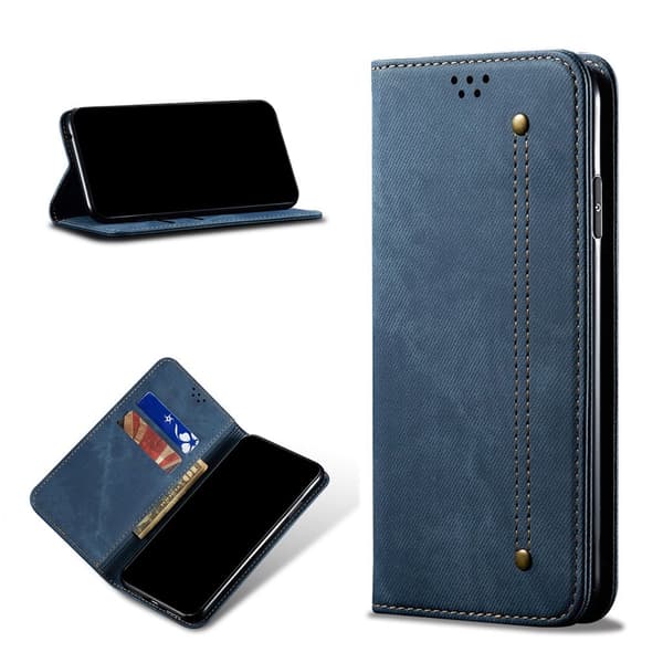 Jeans Samsung Galaxy S21 Ultra flip etui - blå Blue