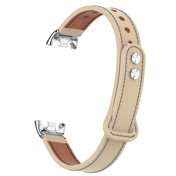 Xiaomi Smart Band 8 Ægte læderrem med stik - Aprikos Brown