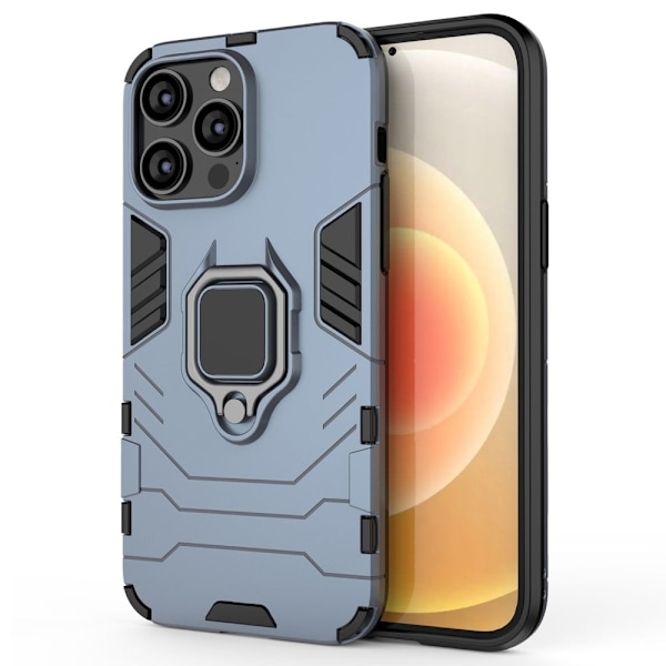 iPhone 14 Pro Max 6,7 tommer Drop Resistant Soft Flexible og Hard Bumpresistent Hybrid Case stødsikkert Phone Cover med Ring Kickstand - Blå Blue
