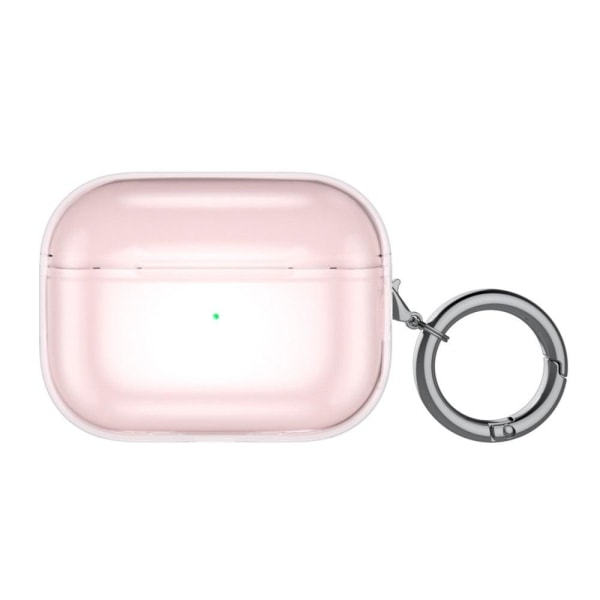 AirPods Pro 2 pure color case with buckle - Transparent Pink Rosa