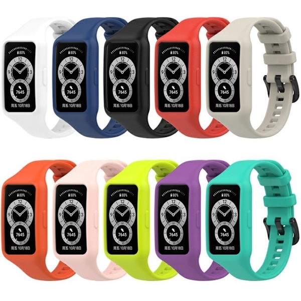 Honor Band 6 integreret silikone urrem - Sort Black