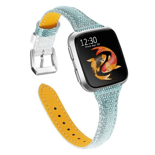 Fitbit Versa / Versa Lite / Blaze / Versa 2 elegant klockarmband i äkta läder - Grön Grön