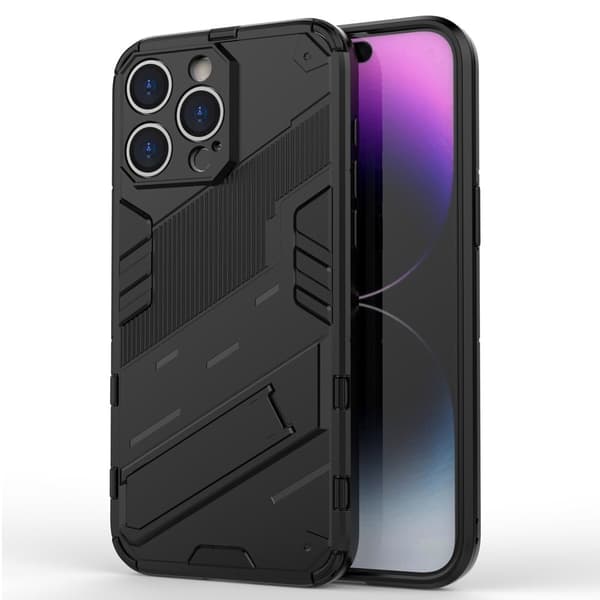Støtsikkert hybriddeksel med et moderne preg for iPhone 16 Pro Max - Svart Black