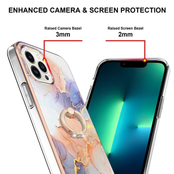 Marble design iPhone 14 Pro cover - Mælkevej Marmor Hvid Multicolor