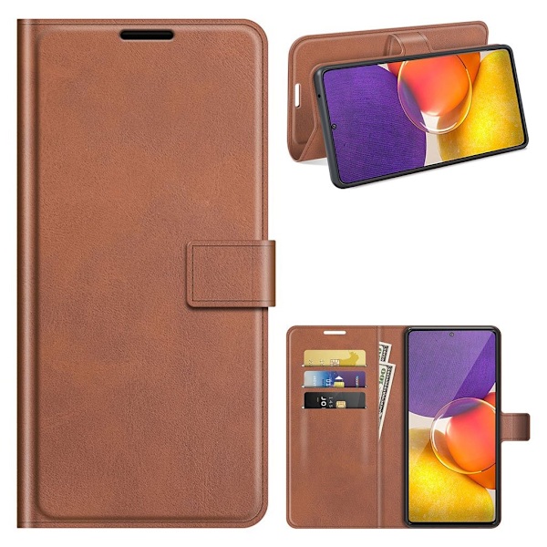 Wallet-style Lær Etui til Samsung Galaxy Quantum 2 - Brun Brown