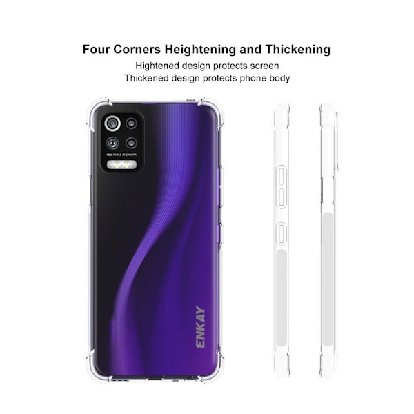 ENKAY klart faldsikkert etui til LG Q52 / K52 / K62 Transparent