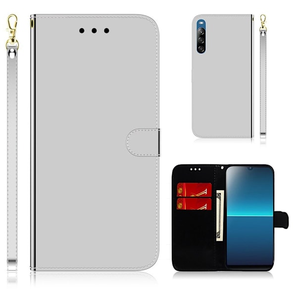 Mirror Sony Xperia L4 flip-etui - Sølv Silver grey