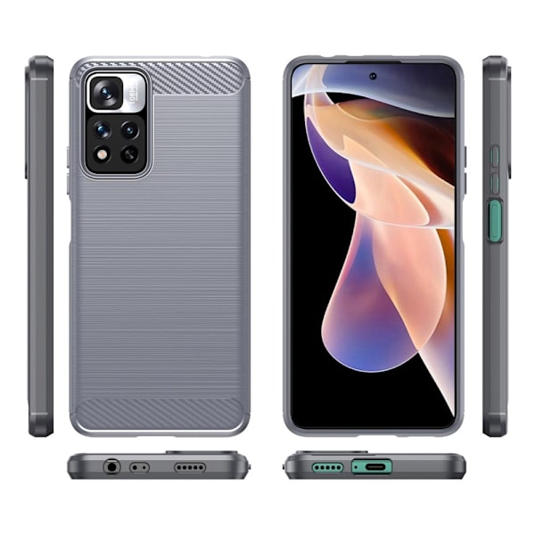 Carbon Flex Xiaomi Poco M4 Pro 5G skal - Silver/Grå Silvergrå