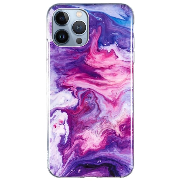 Marmor etui til iPhone 13 Pro Max - Rød Multicolor