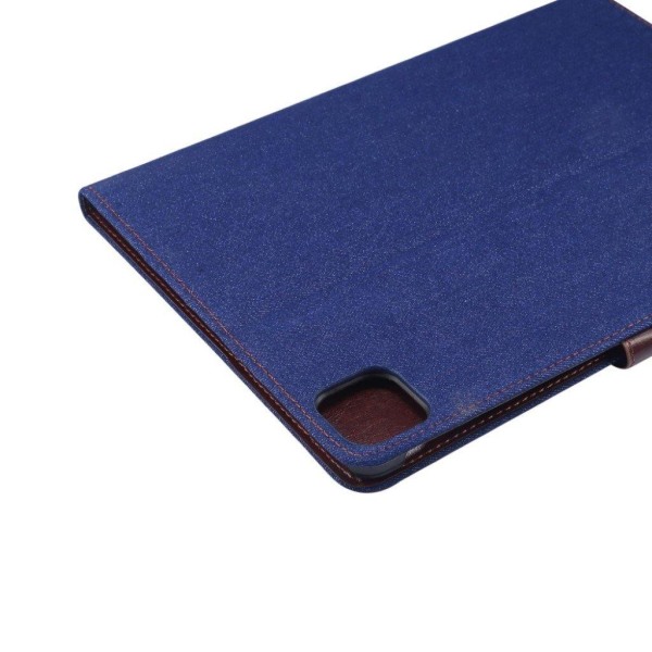 iPad Air (2020) jeans cloth leather flip case - Dark Blue Black