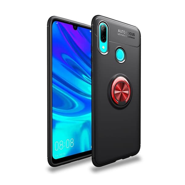 Huawei P Smart 2019 Kickstand Etui Med Metallring - Svart/Rød Multicolor