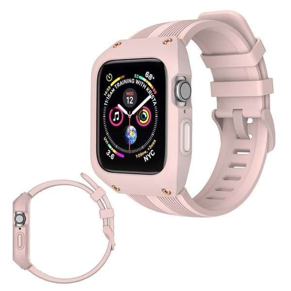 Apple Watch Series 5 44 mm klockarmband i silikon - Rosa Rosa
