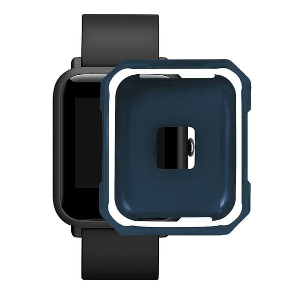 Huami Amazfit Bip / Bip Lite klockfodral Flexibelt skyddsfodral i två färger - Midnattsblå + Vit Blå