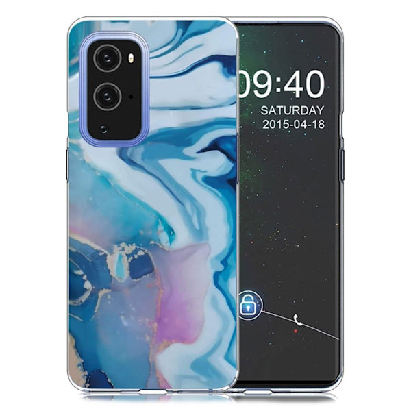 Marble OnePlus 9 Pro Etui - Blå Splash Blue