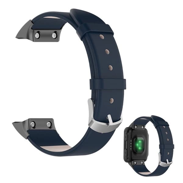 Enkel urrem i læder til Garmin Watch - Mørkeblå Blue
