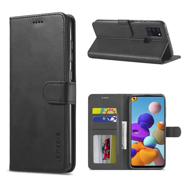 LC.IMEEKE Samsung Galaxy A21s Flip Etui - Svart Black
