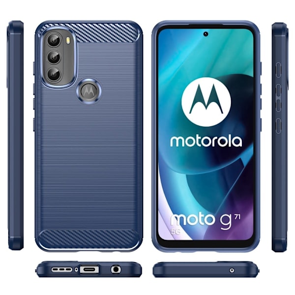 Carbon Flex Motorola Moto G71 5G skal - Blå Blå