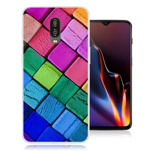 OnePlus 6T fodral med mönstertryck - Färgglada Block multifärg