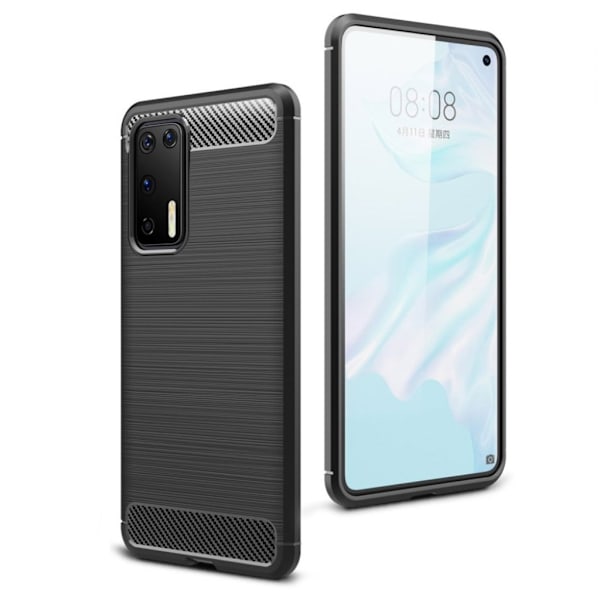 Carbon Flex cover - Huawei P40 - Sort Black