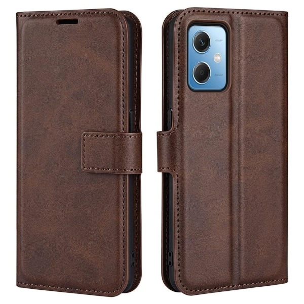 Hållbart konstläder Xiaomi Redmi Note 12 fodral med plånbok - Brun Brun