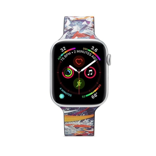 Apple Watch Series 5 44mm mönster silikon klockarmband - Plant multifärg