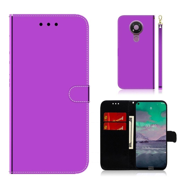 Mirror Nokia 3.4 flip case - Purple Purple