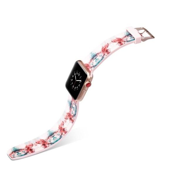 Apple Watch Series 5 44mm camouflage silikone Urrem - Rose og Blå mønster Pink