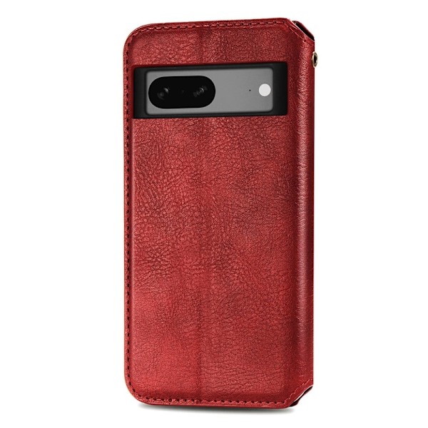 Nahkakotelo With A Stylish Rhombus Imprint For Google Pixel 7a - Punainen Red