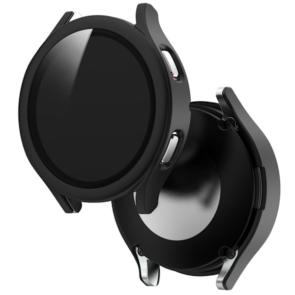 Samsung Galaxy Watch 4 (40mm) mat cover med skærmbeskytter i hærdet glas - Sort Transparent