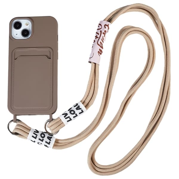 Kortholderveske for iPhone 15 Pro - Kaffe Brown