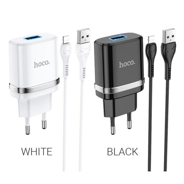 HOCO N1 Ardent single port charger set(for Lightning)(EU) - whit Vit