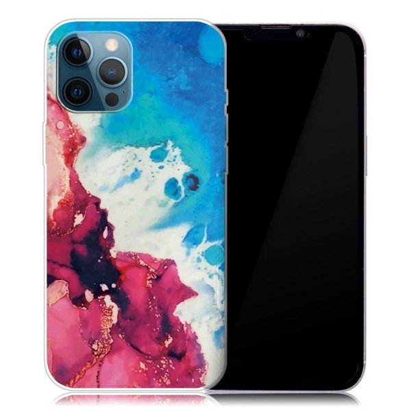 Marble design iPhone 13 Pro cover - Stænk Af Rødt Og Blåt Multicolor