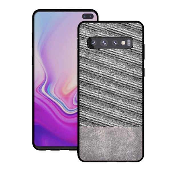 Samsung Galaxy S10 Plus tygklätt fodral - Ljusgrå Silvergrå