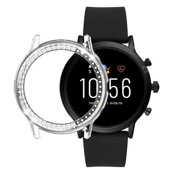 Fossil Gen 5 Carlyle HR rhombus koristekehys - Läpinäkyvä Silver grey