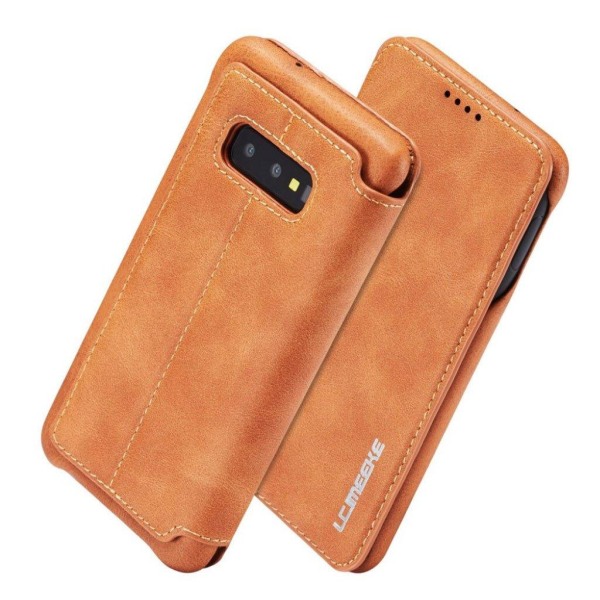 LC.IMEEKE Samsung Galaxy S10e flip case - Ruskea Brown