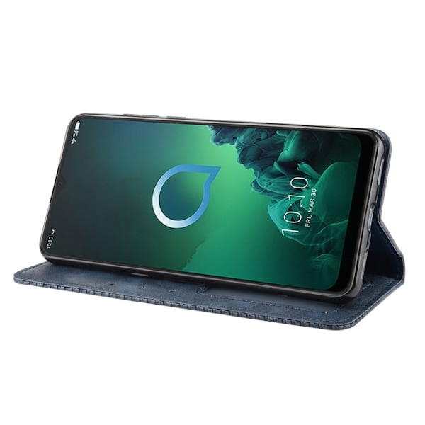 Bofink Vintage läder Alcatel 3X (2019) fodral - Blå Blå
