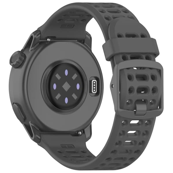 Coros Pace 3 Liquid Silicone Watch Band Justerbar håndleddsrem - Mørkegrå Silver grey