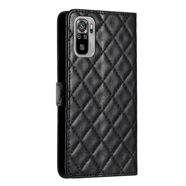 Funktionelt Xiaomi Redmi Note 10S / Xiaomi Redmi Note 10 rombe etui med pung Black