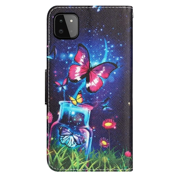 Wonderland Samsung Galaxy A22 5G Flip Etui - Bottle / Sommerfugl Multicolor