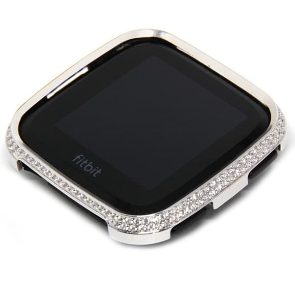 Fitbit Versa Kaksirivinen Tekojalokivi Alloy Kellon Kehys - Hopea Silver grey