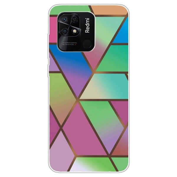 Marmormotiv Xiaomi Redmi 10C skal - Rosa/Grön Och Blå Gradienter multifärg