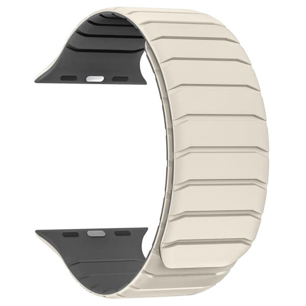 Urrem Apple Watch Series 41mm - 40mm - 38mmFluororubber håndledsrem - Stjernelys / Grå White