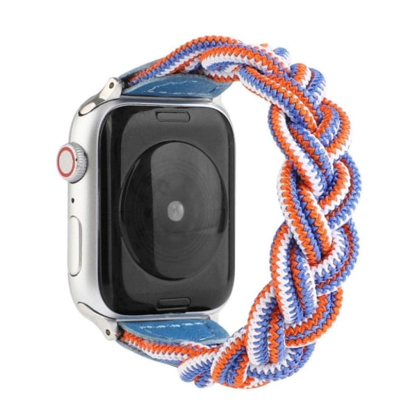 Apple Watch Series 6 / 5 44mm vævet flettet urrem - Himmelblå Camouflage Multicolor