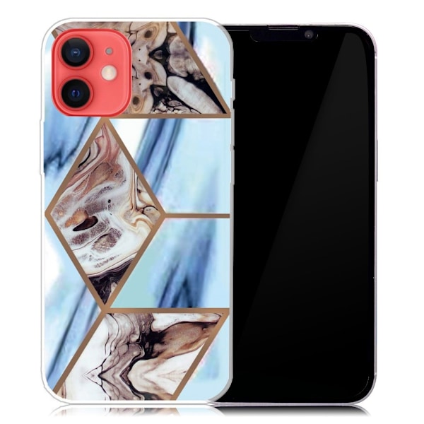 Marmordesign iPhone 13 deksel - Himmelblå Og Brun Marmor Multicolor