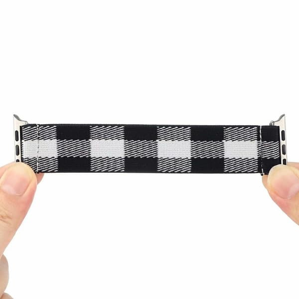 Apple Watch Series 6 / 5 40mm klæde mønster rem - sort ternet mønster Black